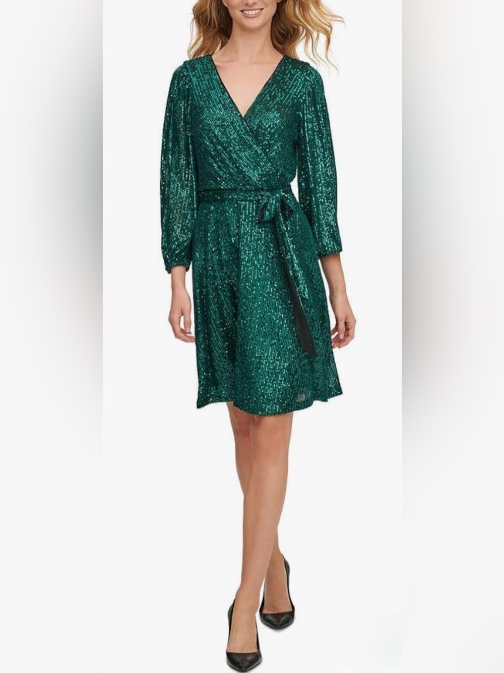 DKNY Green Sequin Dress 4